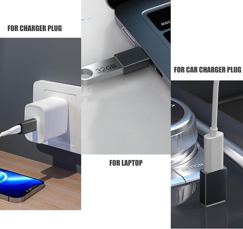 Pastall 𝟒𝐏𝐚𝐜𝐤 𝐔𝐩𝐠𝐫𝐚𝐝𝐞𝐝 USB to USBC Adapter,Upgraded USB 3.2 Adapt,USB Male to USB C Female Adapter for iPhone 15 Charger,iPhone 15 14 13 12 Pro Max Plus,iPad 9 10 Air 5 Mini 6,Car,Samsung - Image 3